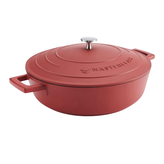 MasterClass 4L Shallow Casserole Dish with Lid – 28cm Lightweight Cast Aluminium, Induction & Oven Safe