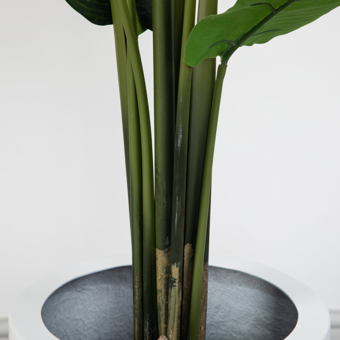 Artificial Bird Of Paradise Tree in White Round Planter