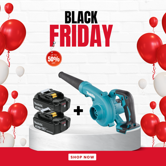 Makita 18V Blower with Dust Collection Bag & Twin 5.0Ah Battery Pack