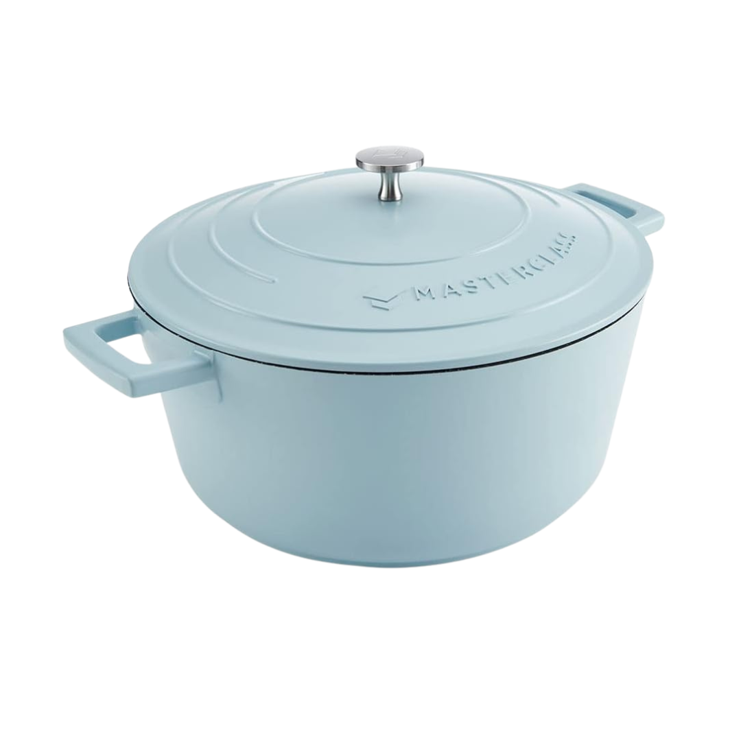 MasterClass 5L Casserole Dish with Lid – 28cm Cast Aluminium, Sky Blue