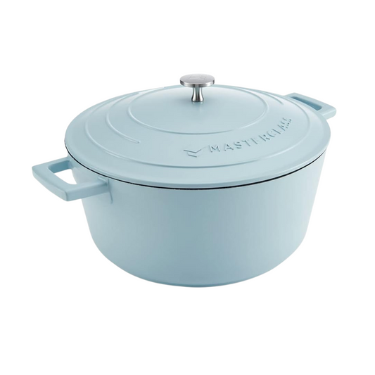 MasterClass 5L Casserole Dish with Lid – 28cm Cast Aluminium, Sky Blue