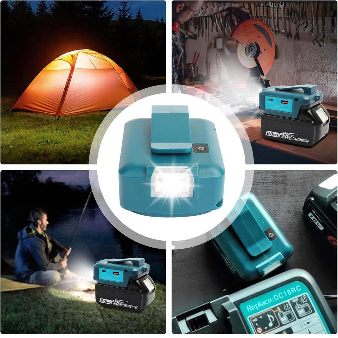 Makita 18V LXT ADP05 Power Source – Cordless USB Charger + 2x 5.0Ah Battery Pack