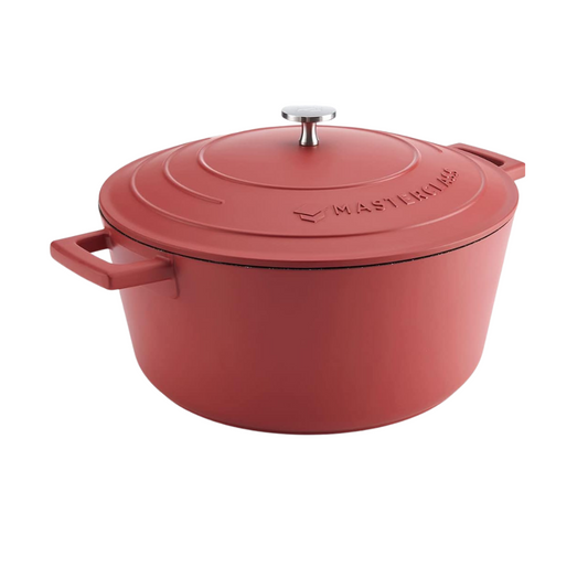 MasterClass 5L Casserole Dish with Lid – 28cm Cast Aluminium, Red