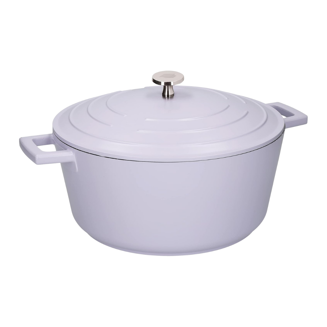 MasterClass 5L Casserole Dish with Lid – 28cm Cast Aluminium, Lavender