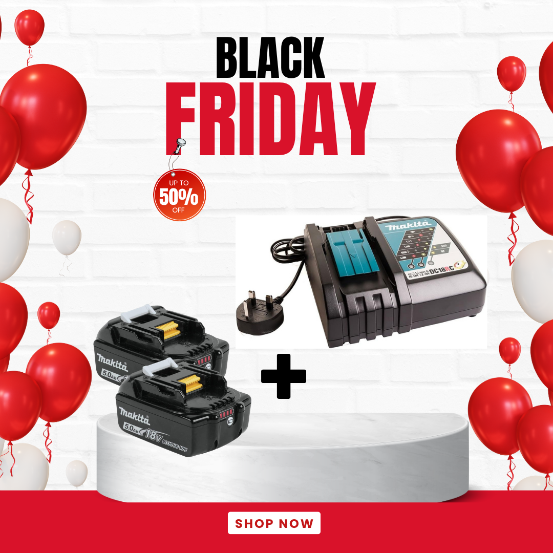Makita 18V LXT Battery & Charger Kit – Includes 2 x 5.0Ah BL1850B Batteries + DC18RC Charger