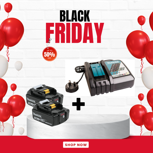 Makita 18V LXT Battery & Charger Kit – Includes 2 x 5.0Ah BL1850B Batteries + DC18RC Charger