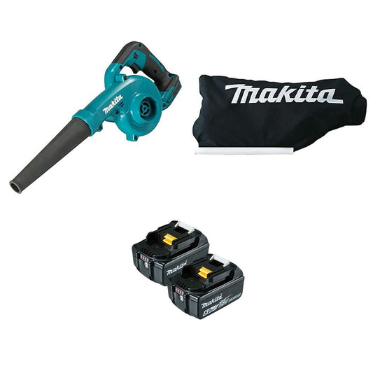 Makita 18V Blower with Dust Collection Bag & Twin 5.0Ah Battery Pack