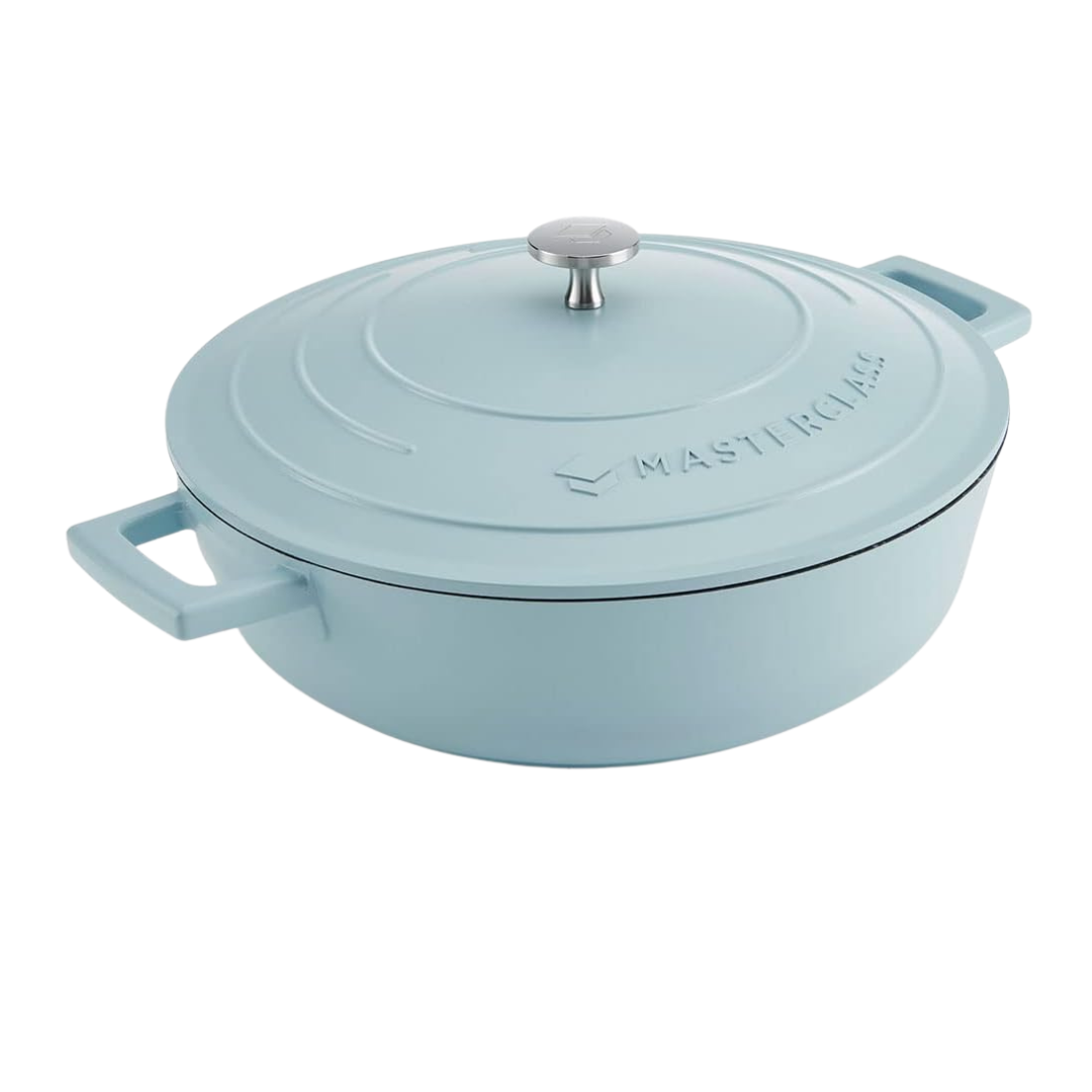 MasterClass 4L Shallow Casserole Dish with Lid – 28cm Lightweight Cast Aluminium, Induction & Oven Safe