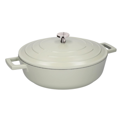 MasterClass 4L Shallow Casserole Dish with Lid – 28cm Lightweight Cast Aluminium, Induction & Oven Safe